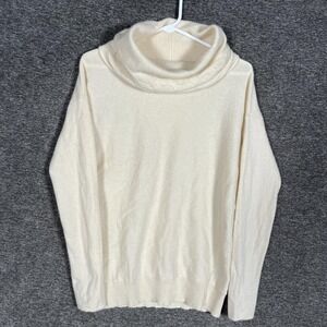 Brooks Brothers 346 Sweater Womens Medium White‎ Beige Pure Cashmere Cowl Neck